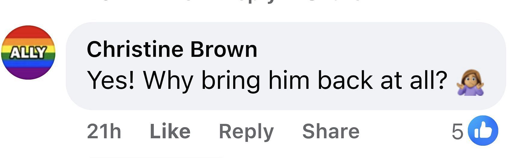 Comment about General Hospital (Image via Facebook)